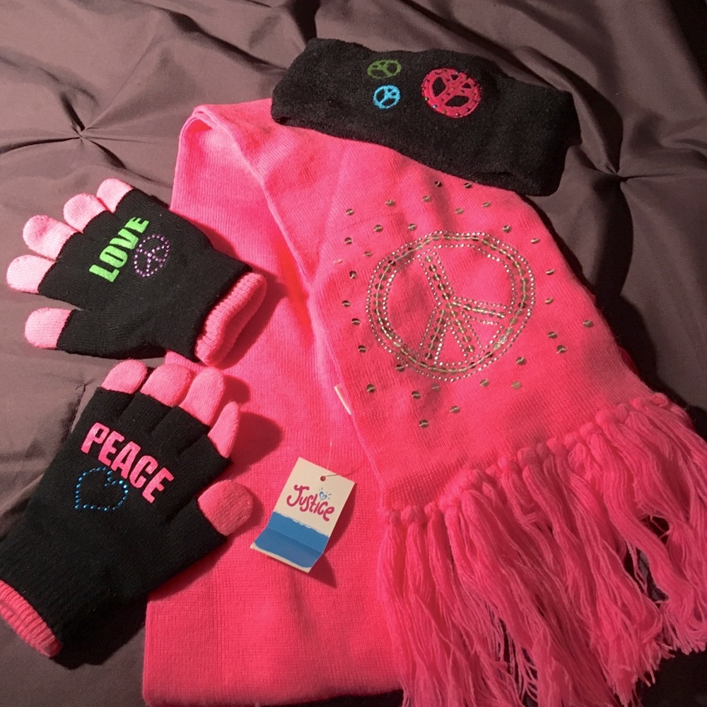 Justice Girls Scarf, Gloves & Headband